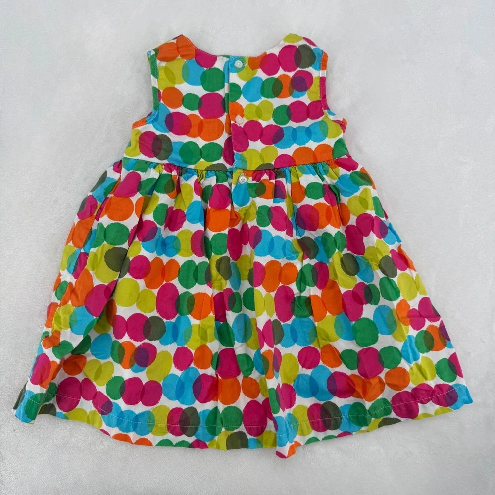 Carters Toddler Girls Multicolor Polka Dot Sleeveless Cotton Dress Size 24M 2010